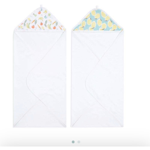Fruit Print Hooded Baby Towel 2pk | aden + anais