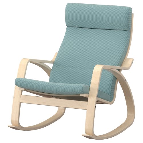 POÄNG Rocking chair - birch veneer/Kelinge gray-blue