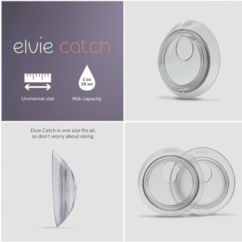 Elvie Catch - Milk Collection Shells - Discreet, Leak-Protection, Reusable Silicone Cups - Collect Up to 1oz - Breastfeeding Essentials - Set of Two