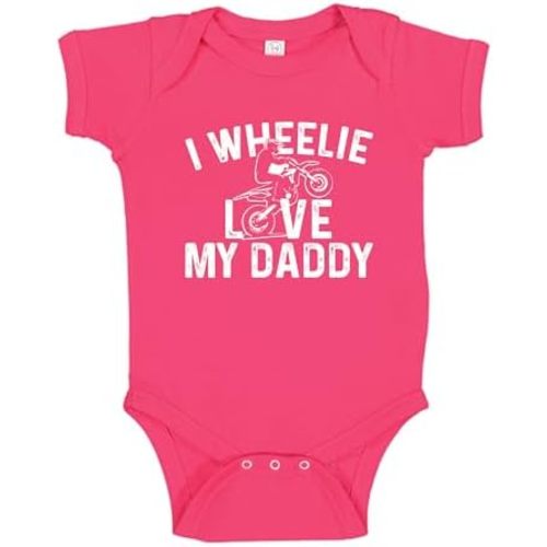 I Wheelie Love Daddy Dirt Bike Baby One Piece Or Toddler T-Shirt Motocross Baby Clothes