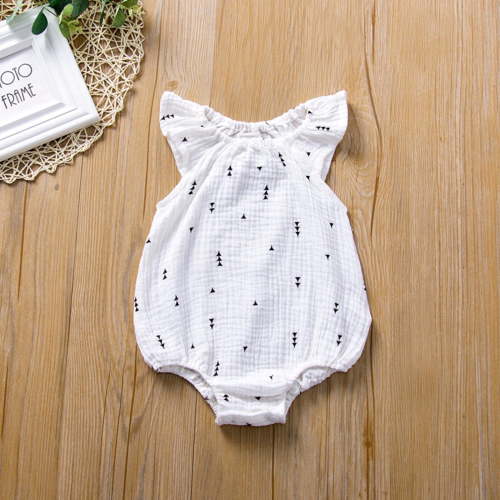 Utoimkio Baby Girls Rompers Summer Sleeveless One Piece Jumpsuit Cotton Linen Summer Outfits Size 0-24M