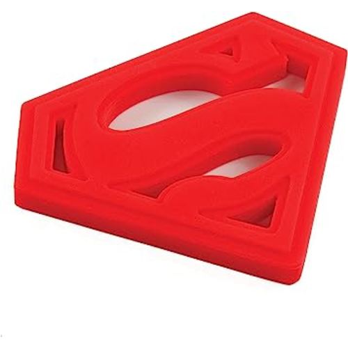Bumkins Baby Teething Freezer Toy Keys Rings, Soft Flexible Silicone Pacifier, Safe to Chew, Cool Teether Gum Relief, Essentials for Babies 3 Months, Freezable, Sensory Textured, Superman DC Comics
