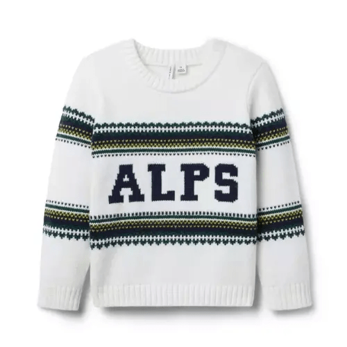 Boy Jet Ivory Fair Isle Alps Fair Isle Sweater by Janie and Jack