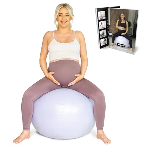 BABYGO Birthing Ball for Pregnancy Maternity Labour & Yoga + Our 100 Page Pregnancy Book, Exercise, Birth & Recovery Plan, Anti-Burst Eco Friendly Material