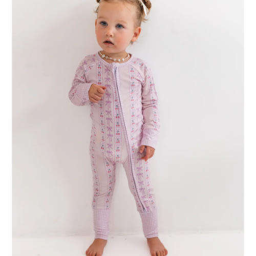 Cherry Gingham Zipper Romper – In My Jammers