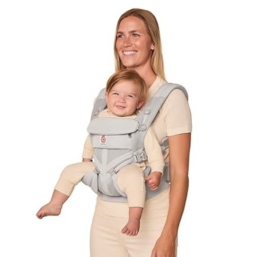 Ergobaby Omni Classic Baby Carrier Newborn to Toddler - Breathable Baby Carriers for Summer - All-Position Carrier with Lumbar Support (7-45 Pounds), Mesh, Onyx Black