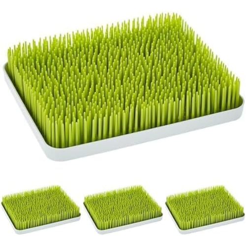 Boon Lawn Countertop Baby Bottle Drying Rack with Antimicrobial Tray - Spring Green - Bottle Rack and Organizer - Baby Feeding Essentials - 13.5 x 11 x 2.5-1 Count (Pack of 4)