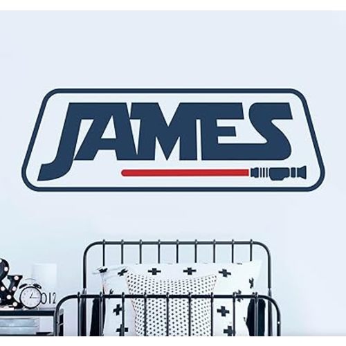 Personalized Space Saber Name Wall Decal – Custom Space Saber Vinyl Decal for Teens – Space Kids Room & Playroom Wall Art – Unique Personalized Name Wall Sticker