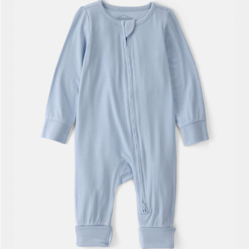 Baby Boy 2-Way Zip PurelySoft Sleep & Play Pajama - Blue | Carter's