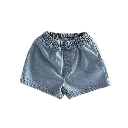 ZHOGXU Kids Baby Boys Denim Shorts Elastic Waist Solid Color Summer Breathable Comfortable Shorts For Casual Daily Wear ,Blue,6-9 Months