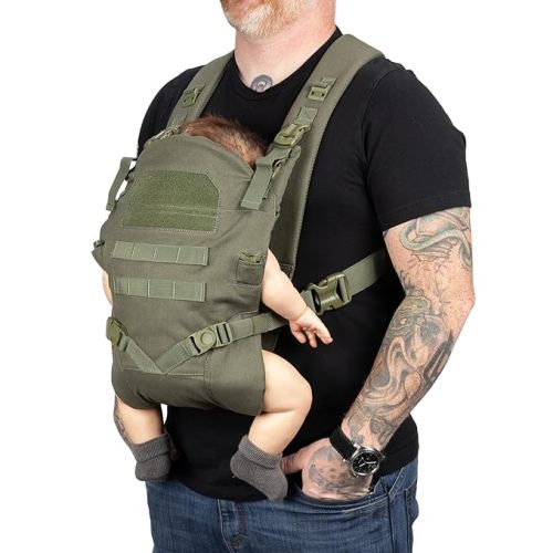 TBG - Mens Tactical Baby Carrier for Infants and Toddlers 8-33 lbs - Compact (Ranger Green)