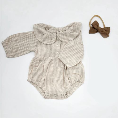 Adalia Gingham Romper Set – Olive and Cradle
