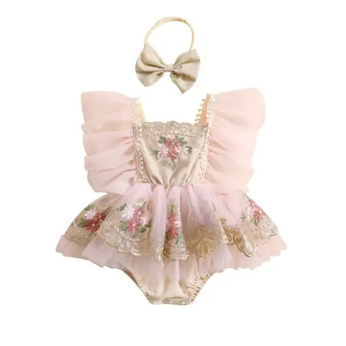 Baby Girl Summer Clothes Lace Romper Skirt Dress Princess Outfits - TikTok Shop