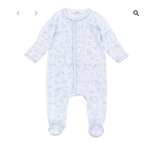 Wild West Toile Footie - Light Blue