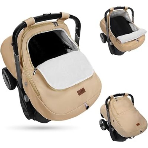 Bioby Winter Baby Car Seat Cover, Infant Car Seat Cover for Boy Girl, Khaki