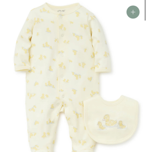 Little Ducks Footed One-Piece and Bib