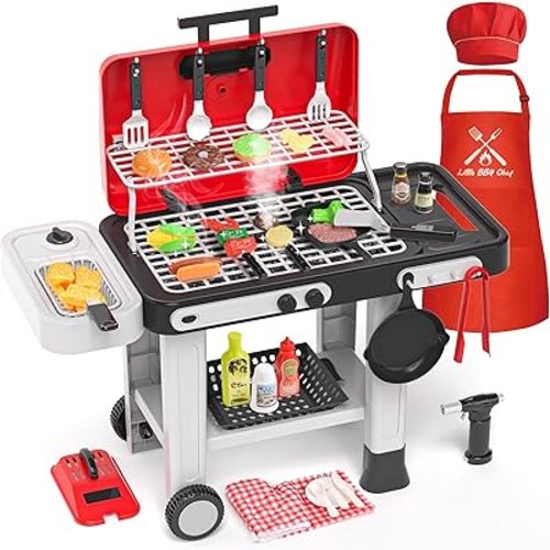 2026 Kids Grill Playset, Interactive BBQ Toys, Pretend Play Kitchen Set