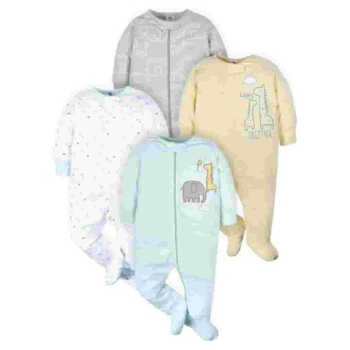 Gerber Baby Boy or Girl Gender Neutral Sleep 'n Play Footed Pajamas, 4-Pack