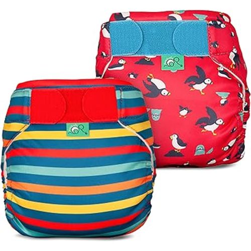 TotsBots Reusable Swim Diapers - Baby 2 Pack Bundle - (Size 1)
