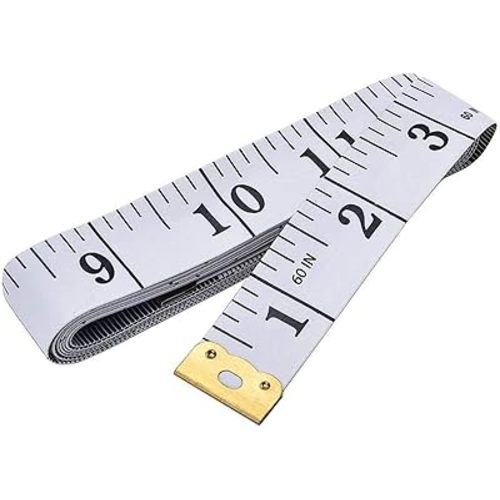 GDMINLO Soft Tape Measure Double Scale Body Sewing Flexible Tailor Craft Vinyl Ruler for Weight Loss Medical Body Measurement, Has Centimetre Scale on Reverse Side 60-inch(White)