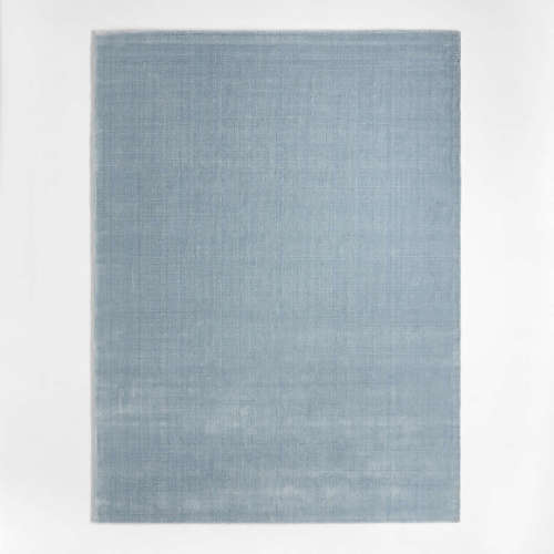 Solid Double Stripe Light Blue Kids Performance Area Rug 8'x10'