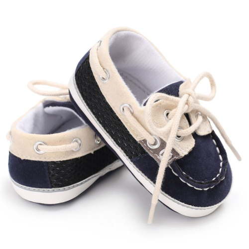 Newborn Baby Boys Girls Leather Soft Sole Crib Shoes Lace-up Flat Boat Shoe