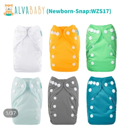 6-Pack Newborn Cloth Diapers with 6 Microfiber Inserts for Infants & Toddlers