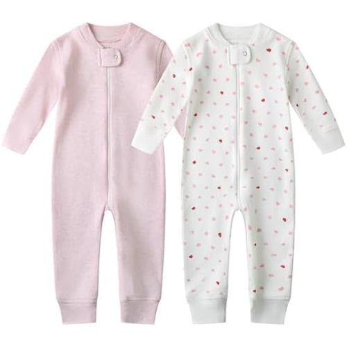 Owlivia Organic Cotton Baby Boy Girl Zip up Sleep N Play, Footless, Long Sleeve Pajamas