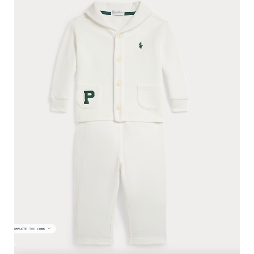 Estate-Rib Letter Jacket & Pant Set