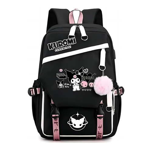 Kuromi Backpack Anime Backpack for Teen Elementary Primary Middle High College School Sports Work Travel