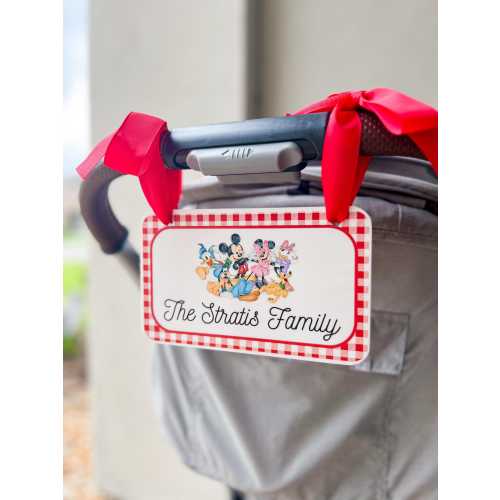 Personalized Stroller Tag, Mouse Ear Name Sign, Theme Park Stroller Tag, Custom Acrylic Tag, Stroller Marker, Vacation Must-Have