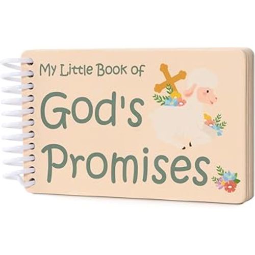 God's Promises Book 5×3×0.5 in - Baptism Gifts Idea for Boys Girls Baby Kid Godson Goddaughter from Godmother, First Birthday Gift Christian Baby Books First Bible Grandson Granddaughter Baby Shower