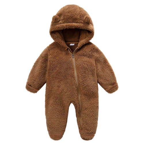 BLVB Newborn Baby Snowsuit Fleece Footie Onesie Outfits Warm Hooded Romper Outwear Clothes for Infant Boy Girl 0-12M