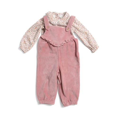 Newborn Girls Corduroy Overalls And Printed Bodysuit Set | Kids & Baby | T.J.Maxx