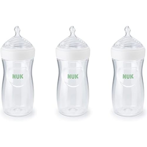 NUK Simply Natural Baby Bottle with SafeTemp, 9 oz, 3 Pack