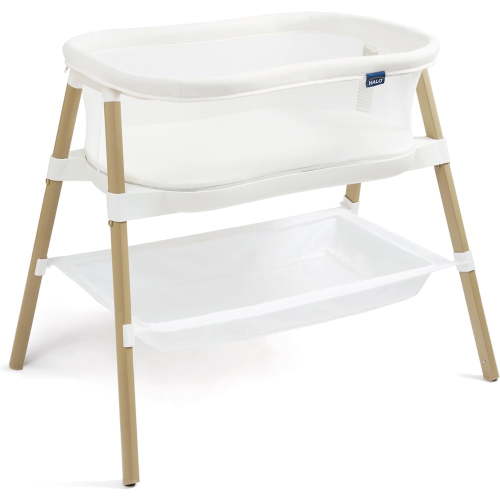 HALO BassiNest Essential Sleeper – Portable Baby Bassinet with Breathable Mesh Sides, Storage Shelf & Easy Assembly – Lightweight, Space-Saving Bedside Crib for Newborns