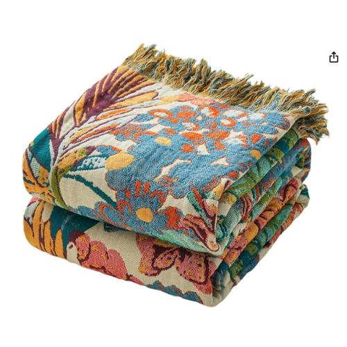 MSGKV Boho Throw Blanket 60"x80" Color: Vine