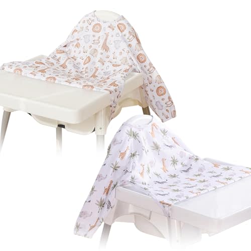 Long Sleeve Baby Bib - Mess-Proof Feeding Bibs for Babies - Adjustable, Waterproof, and Highchair/Table Attachment