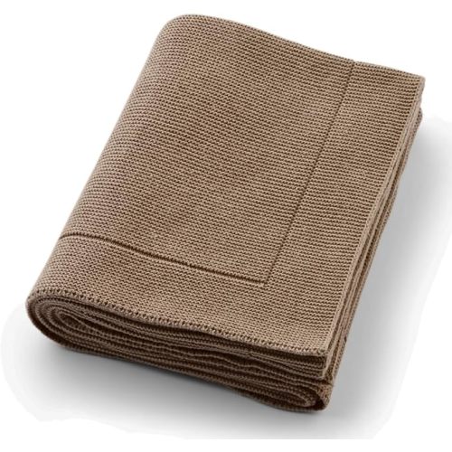Knitted Organic Cotton Baby Blanket | Brown