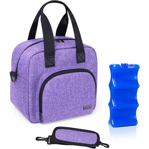 Luxja Breastmilk Cooler Bag with an Ice Pack (Fits 6 Bottles, Up to 9 Ounces), Breastmilk Cooler for Breastmilk Bottles and Small Accessories