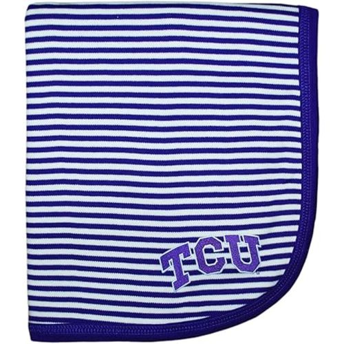 Creative Knitwear Texas Christian University TCU Striped Baby and Toddler Blanket