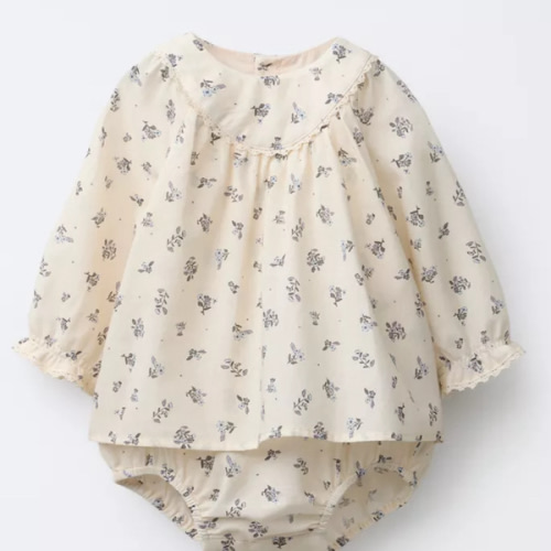 FLORAL PRINT BODYSUIT DRESS - Ecru | ZARA United States