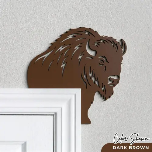 American Bison Door Topper | Reversible Buffalo Door Corner | Bison Door Border | Bison Gift Ideas | Western Decor | Rustic Cabin Wall Art