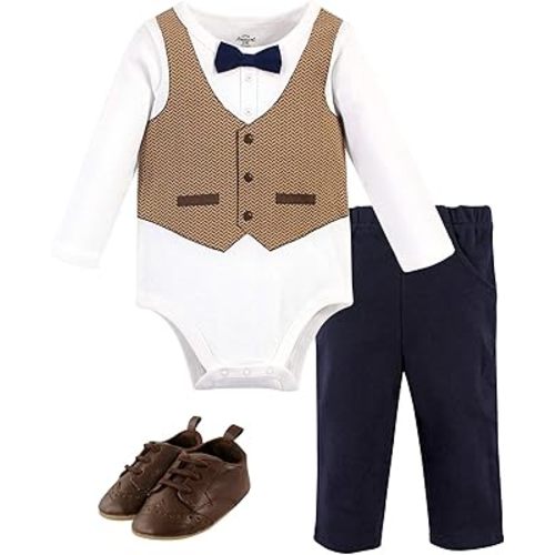 Little Treasure Unisex Baby Cotton Bodysuit, Pant and Shoe Set