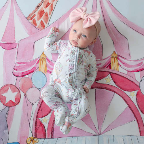 Seraphina Footie Ruffled Zippered One Piece