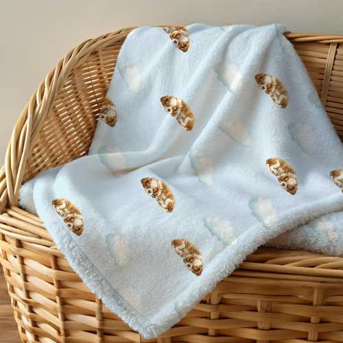 Sleeping Puppy Throw Blanket for Baby | Nursery Decor Gift for Baby Shower | Gift for Cavalier King Charles Spaniel Lover