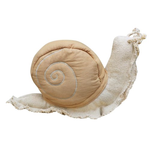 Lorena Canals Fantasy Garden Lazy Snail Washable PillowNatural, Honey Pillow