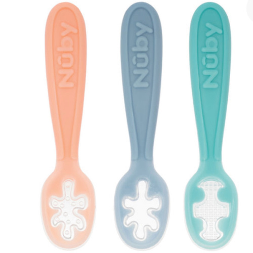 Baby's First Spoons | Aqua, Grey, & Blue