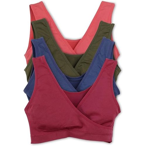 Caramel Cantina 4 Pack Nursing Maternity Women’s Sleep Comfort Bralette Bra