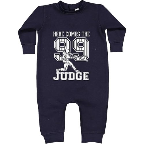 Here Comes The Judge 99 NY Baseball Infant Fleece Rompers, Warm, Adorable